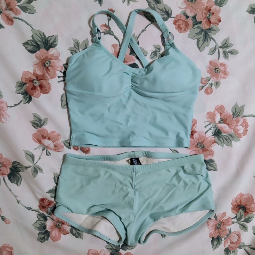 Bikini Village Light Blue Tankini Swimsuit